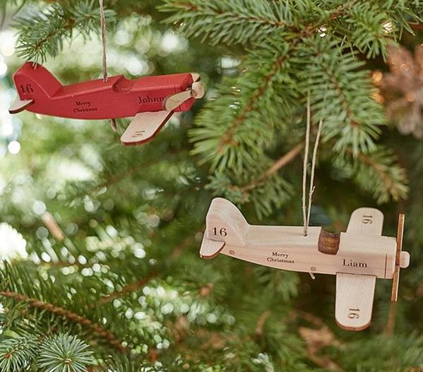 Airplane Ornament - natural